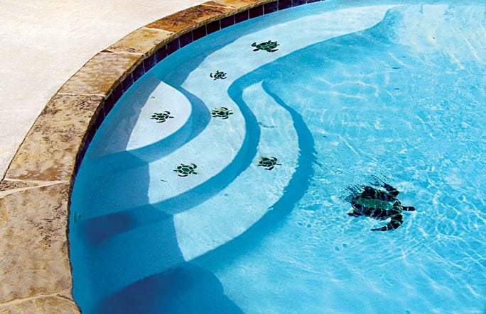 bottom of a swimming pool