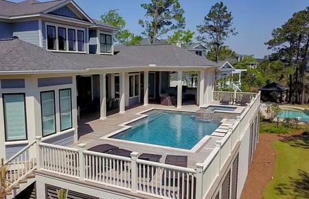 elevated-geometric-pool- with-floating steps