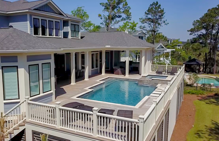 elevated-geometric-pool- with-floating steps