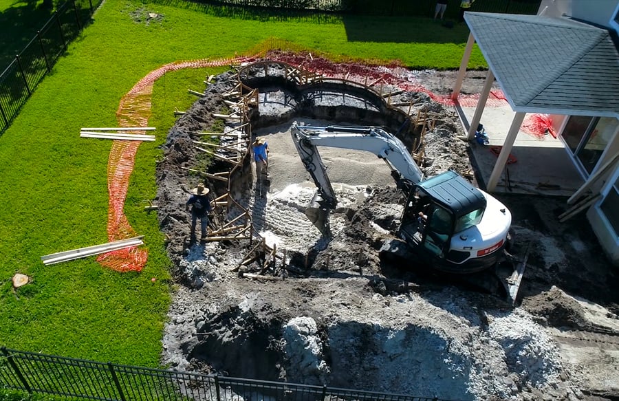 Excavation for inground pool