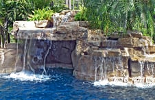 faux rock pool grotto waterfall