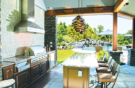 Outdoor Kitchen Covered By A Pavilion