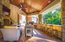 Outdoor Living Room Under Pavillion