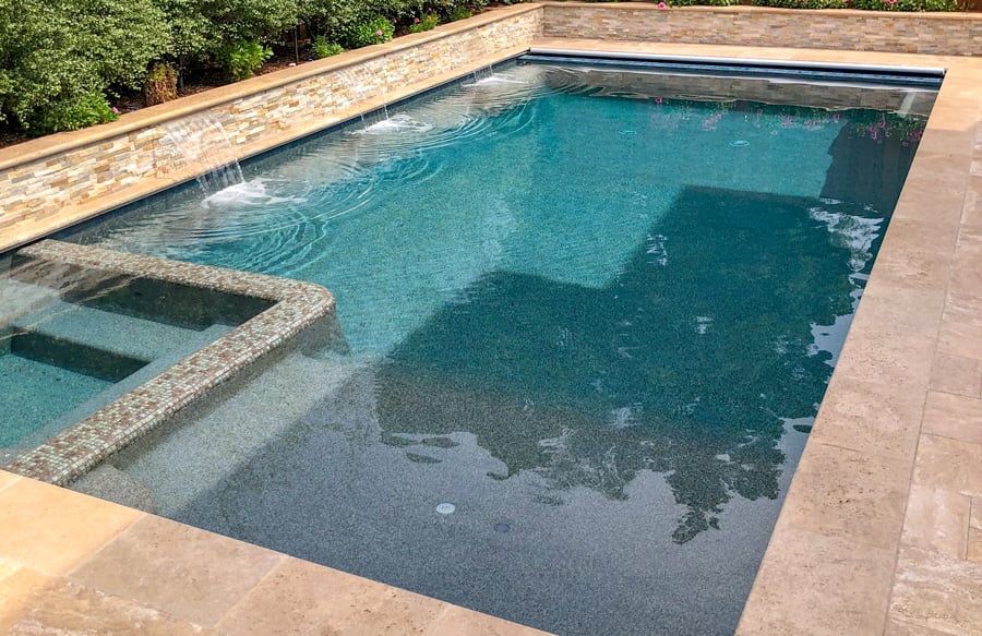 Inground Rectangle Pools 10 Design, Inground Pool With Spa And Tanning Ledge
