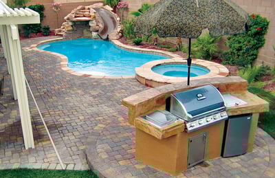 Custom Poolside Kitchen Layouts Planning Ideas