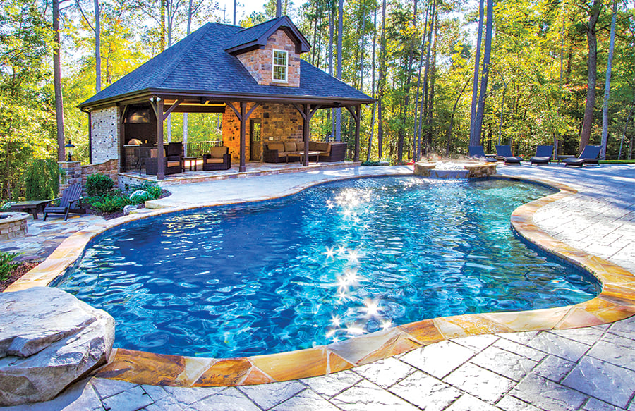 Stamped Concrete Pool Deck