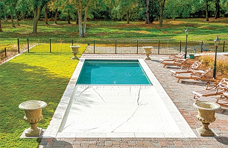 Swimming Pool with Auto Cover Half On