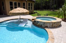 thatch-umbrella-on-pool-tanning-ledge