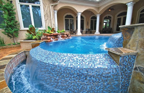 What is a reverse infinity-edge swimming pool?