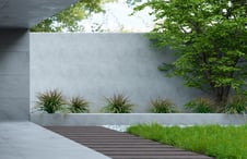 white-wall-with-planter-around-backyard