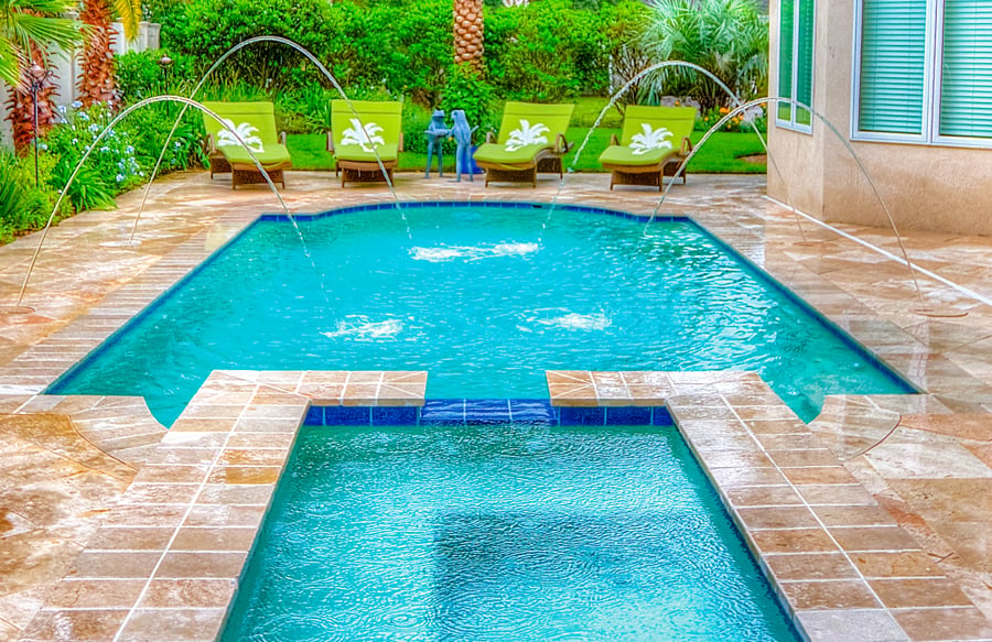 swimming pool backyard