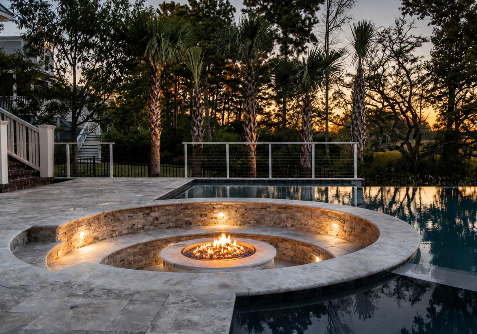 Backyard Fire Pit Ideas for Your Pool Area (8 Real Designs)