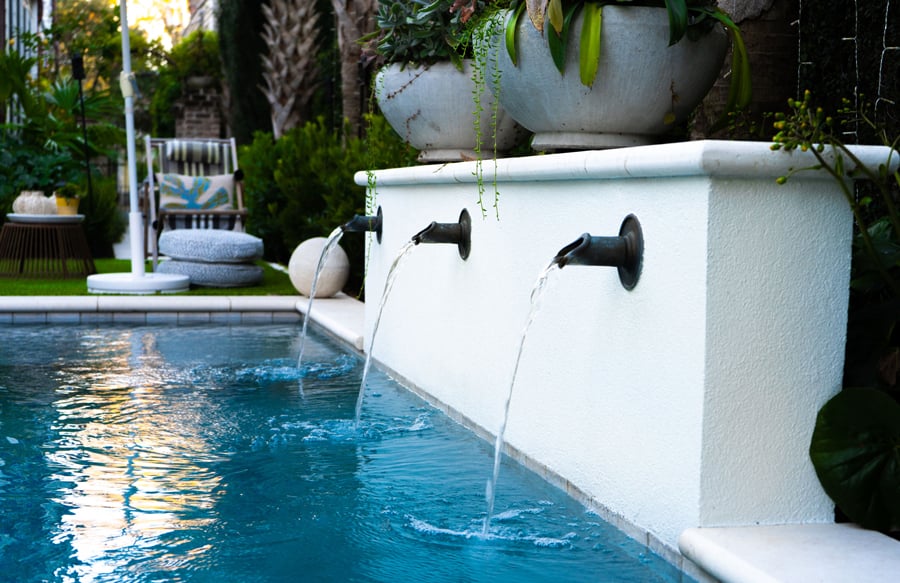 Pool Scupper / Spout Water Features with Stunning Examples